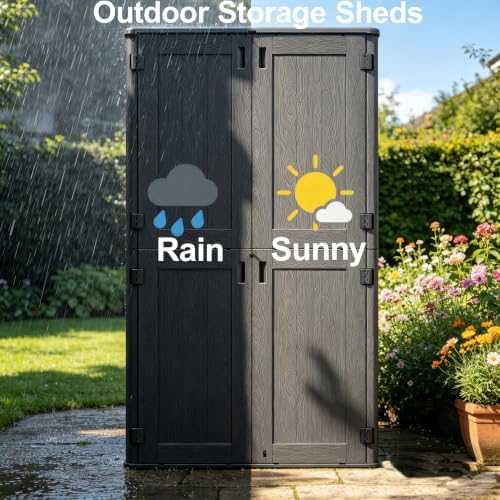 61 cu.ft resin storage shed with metal shelving, package contents