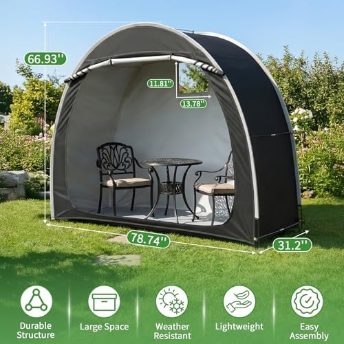 outvita portable bike tent cover for 4-5 bikes shown in use
