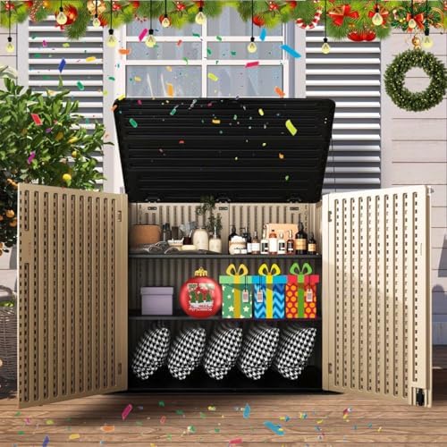 zzm large outdoor storage shed, 48 cu ft on a desk or shelf