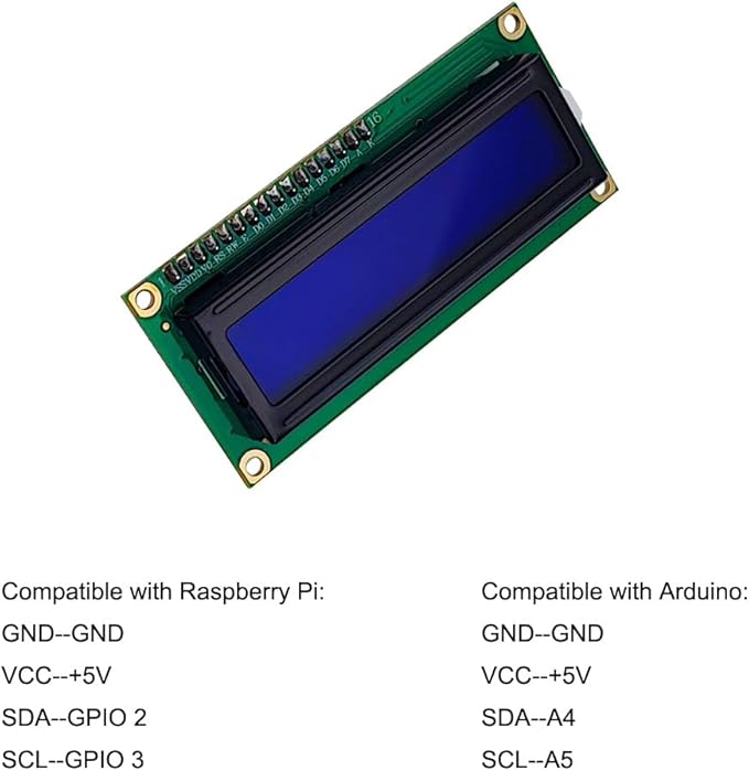 Haldzemo 1602 LCD Screen Display Module 1602A 16x2 White Character Blue - Image 4
