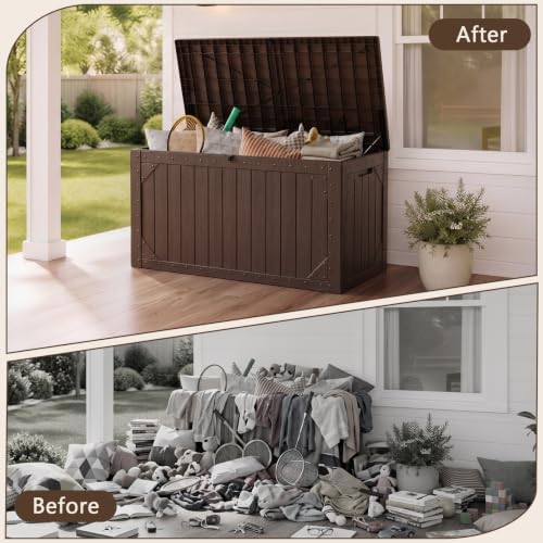 100 gallon outdoor storage box, waterproof large resin, package contents