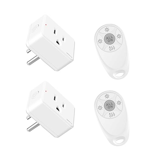 Greencycle Remote Control Outlet, 2 Wireless Light Switches and 2 Outlet Plugs by greencycle