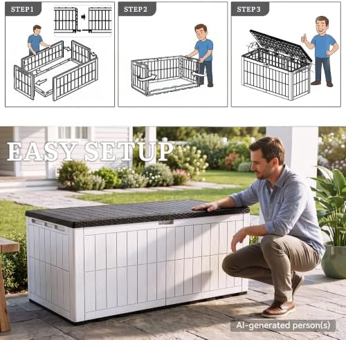 yitahome xxl 240 gallon extra large deck box, view 9