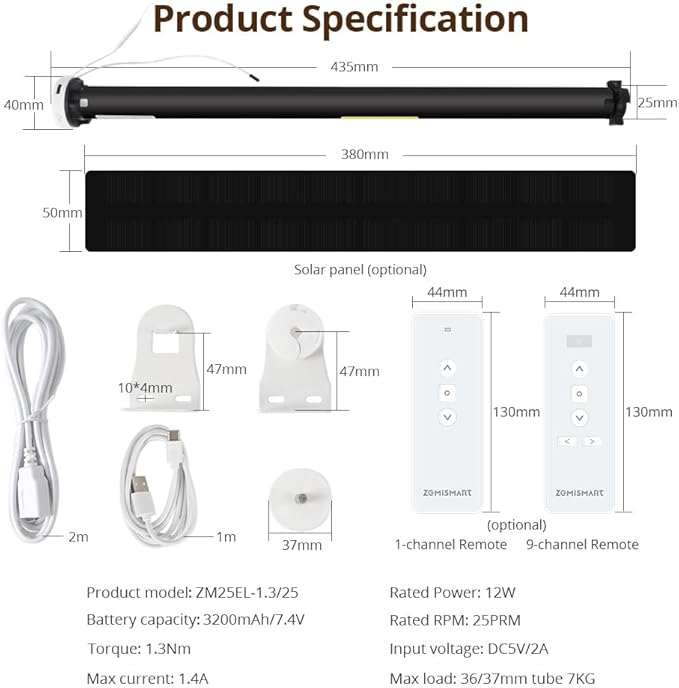 Blindsmart Rechargeable Tuya Zigbee Roller Blinds Motor - Image 3