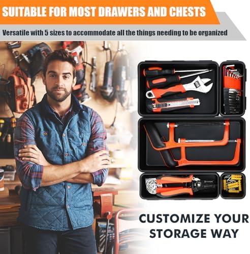 funnymoom 100 pack tool box organizer storage drawer, side view