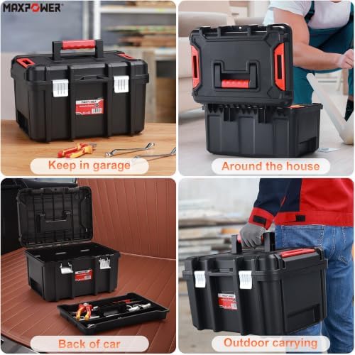 maxpower 16-inch stackable tool box, 10" h, metal, package contents