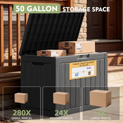 package delivery box for outside with sign 50, package contents