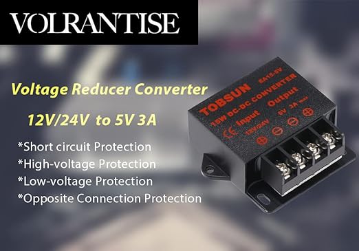DC 12V/24V to 5V 3A Step Down Converter - 12V Voltage Regulator Buck Converter - Image 2