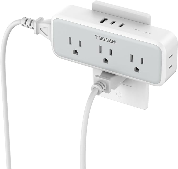 Multi Plug Outlet Extender, Wall Charger, TESSAN Multiple Plug Surge Protector by TESSAN