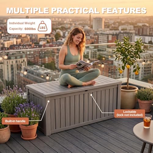 efu outdoor storage box 280 gallon deck box, package contents