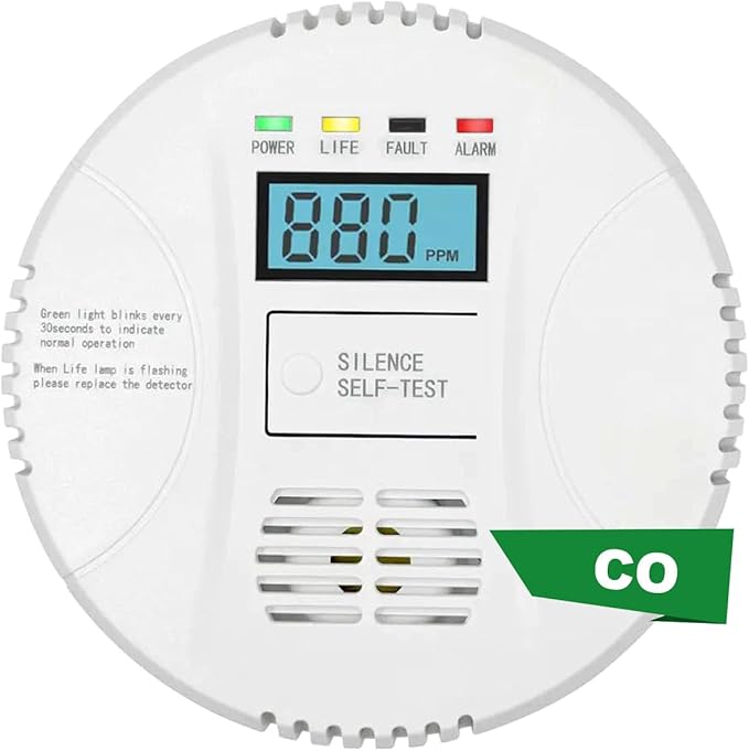Carbon Monoxide Detector, VzmcovCO Monitor Powered by AA Battery, by Vzmcov