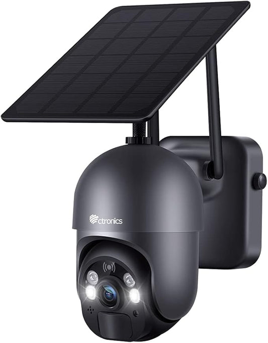 Ctronics 3MP Solar Security Camera Wireless Outdoor WiFi, PTZ Surveillacne by Ctronics