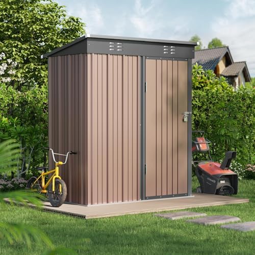 bealife 5' x 3' outdoor storage shed, metal, side view