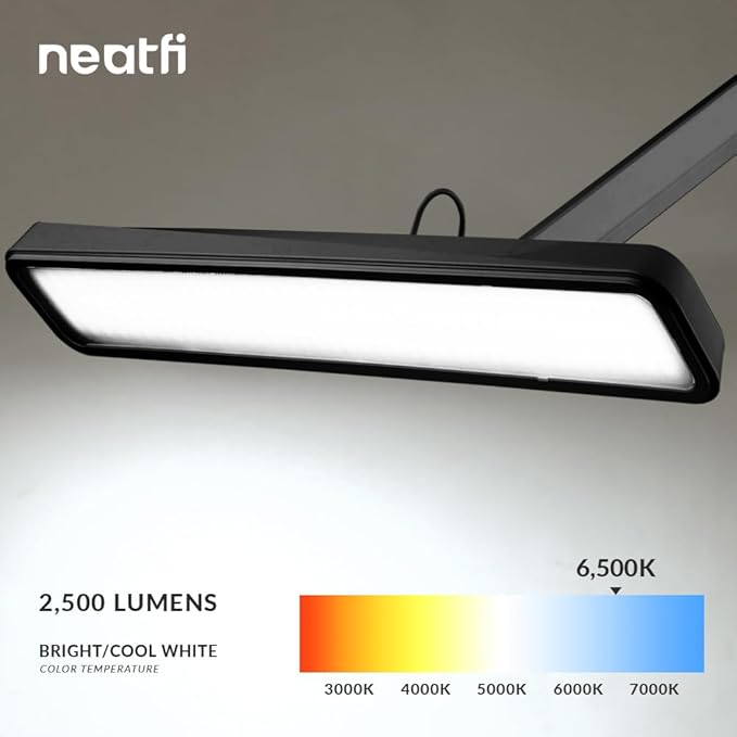 Neatfi XL 2, 500 Lumens LED Task Lamp, 22 Inches Wide, Eye-Caring, Desk Light - Image 3