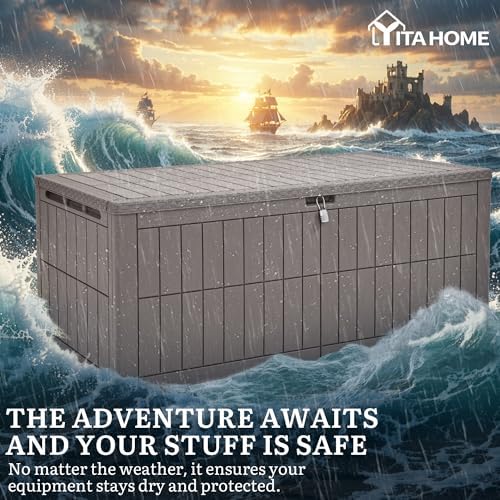 yitahome 200 gallon large outdoor storage box xl, side view