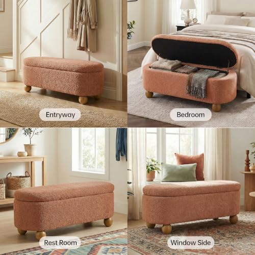 vknow 44.8" storage ottoman bench end of bed on a desk or shelf
