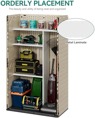 yitahome 60 cuft vertical outdoor storage shed w/o showing dimensions