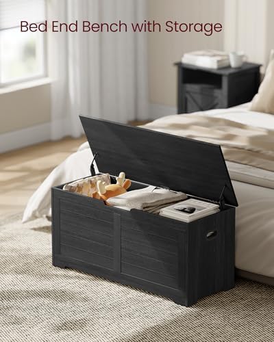 vasagle storage chest, 39.4 inches width bench with, side view