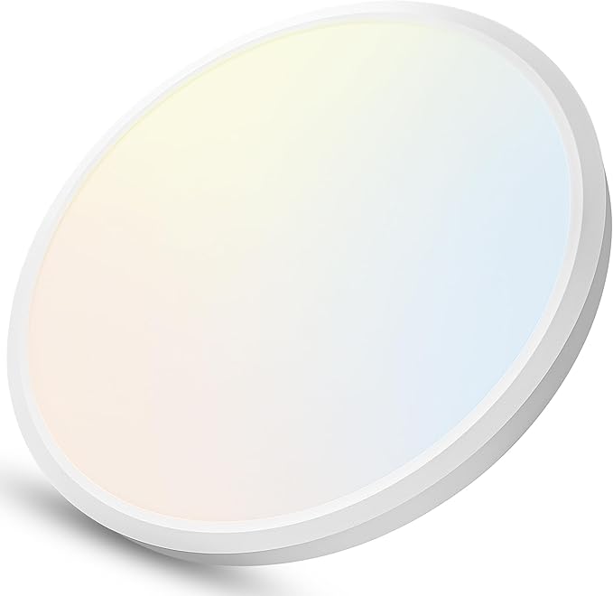 YELIOLED 12 Inch Slim Dimmable LED Flush Mount Ceiling Light Fixtures, 24W by YELIOLED