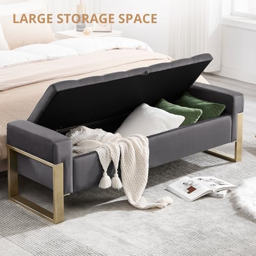 end of bed storage bench, 67'' benches for, close-up detail
