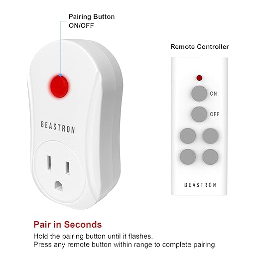 Beastron Upgraded Remote Controlled Outlet, Expandable Remote Light Switch Kit - Image 2