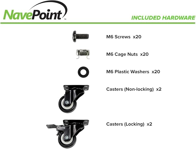 NavePoint 22U 2 Post Open Frame Server Rack - Image 6