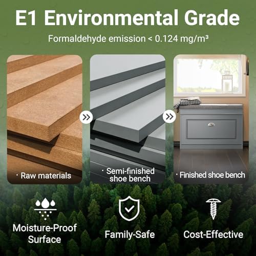 haotian shoe storage bench with cushion, grey narrow, package contents