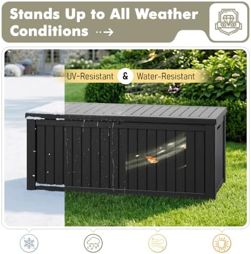 kamaboko 230 gallon outdoor storage box waterproof deck, close-up detail