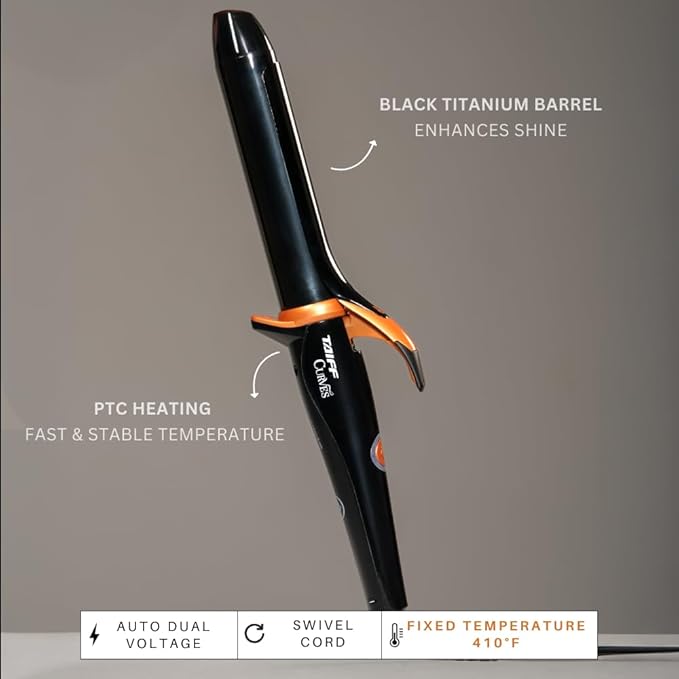 TAIFF Curves Professional Black Titanium Curling Iron – High-Performance Hair - Image 4