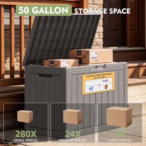 package delivery box for outside with sign 50, package contents