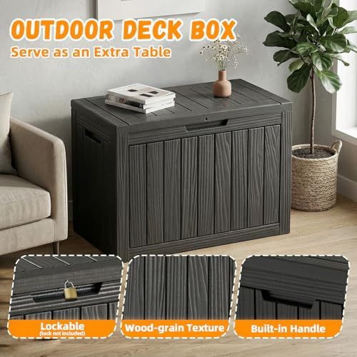 easyup 60 gal outdoor storage box waterproof lockable, side view