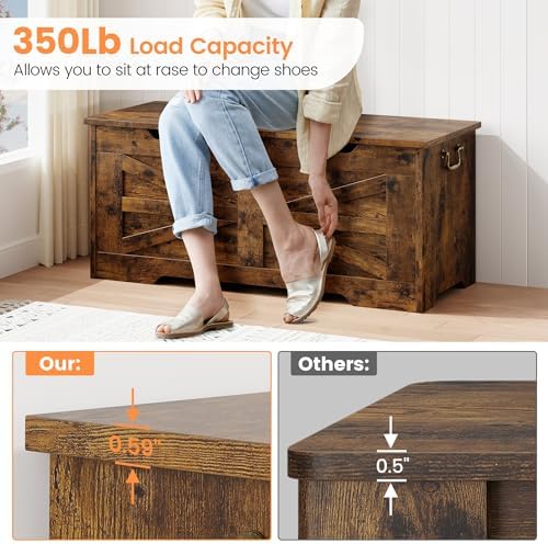 idealhosue 39.4" storage chest, wooden storage bench with, package contents