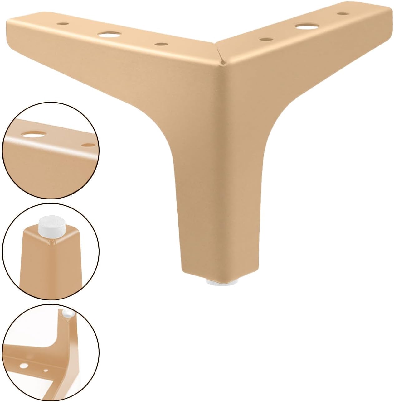 AODIOU Furniture Legs Modern Feet: Gold Metal Furniture Legs 4 Inch DIY Replacement Couch Legs Set of 4