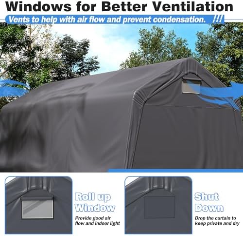 8' x 14' outdoor storage shelter shed, portable showing dimensions