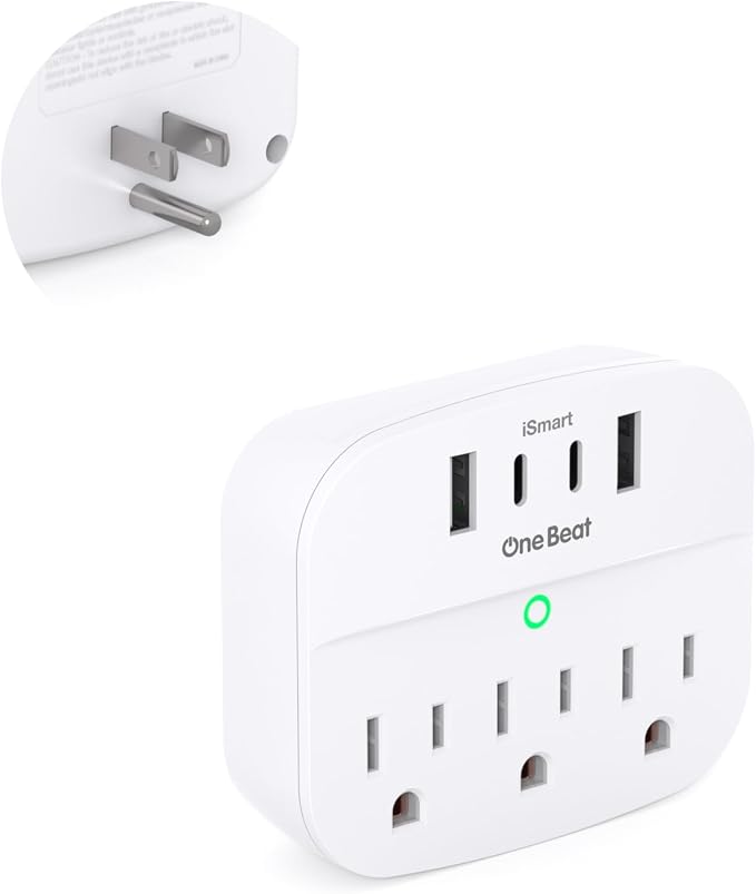1 Pack Multi Plug Wall Outlet Splitter by OneBeat
