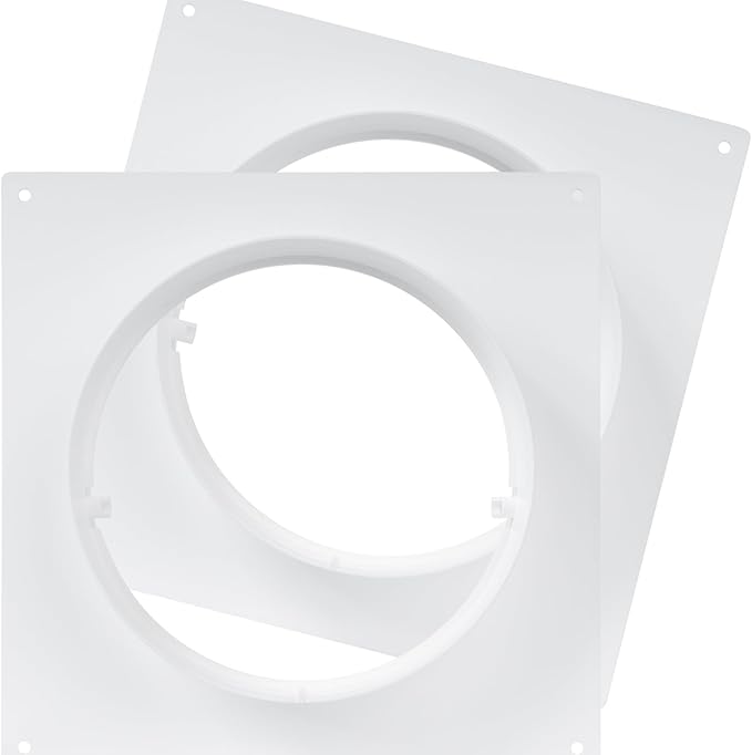 Repa Market 6 Inch Pack of 2 Duct Connector Flange – ABS Plastic Round Male Fit by RepaMarket