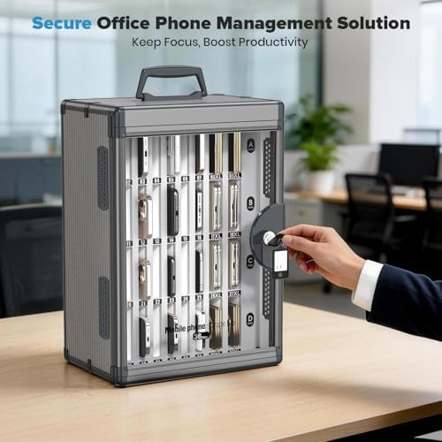36 slots cell phone locker, classroom phone storage showing dimensions