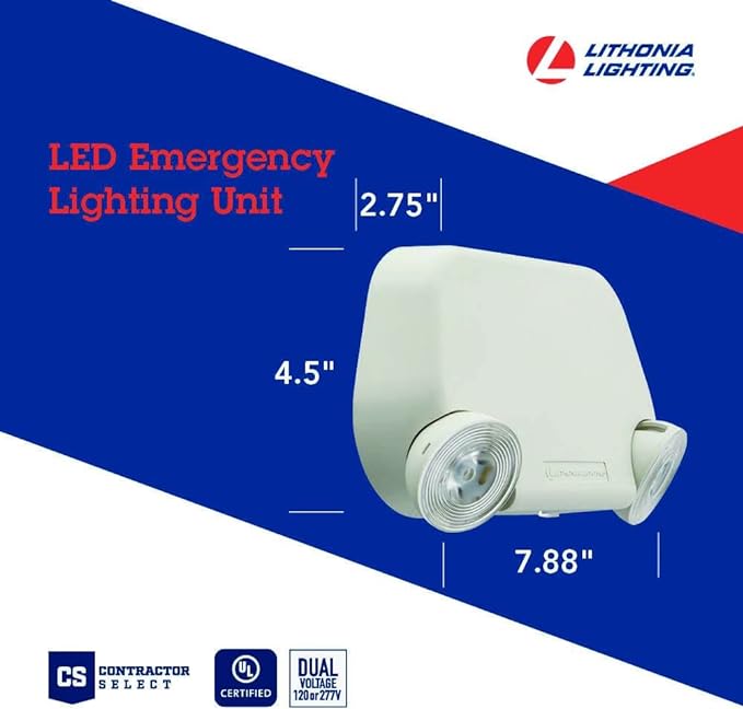 Lithonia Lighting Basics Low Profile Emergency Light, LED Emergency Lights - Image 3