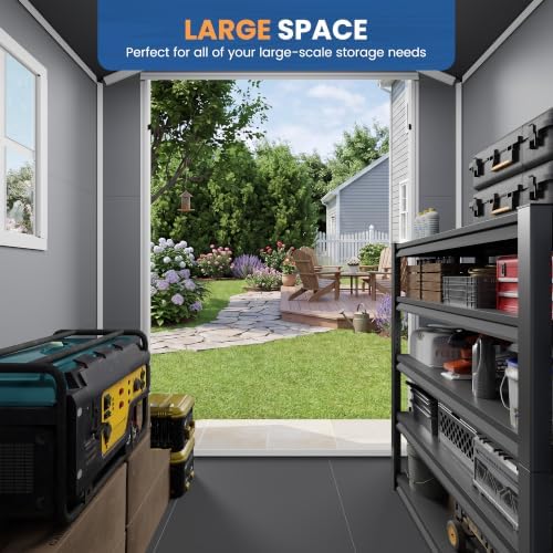 amopatio 6x4 ft outdoor storage shed with floor showing dimensions