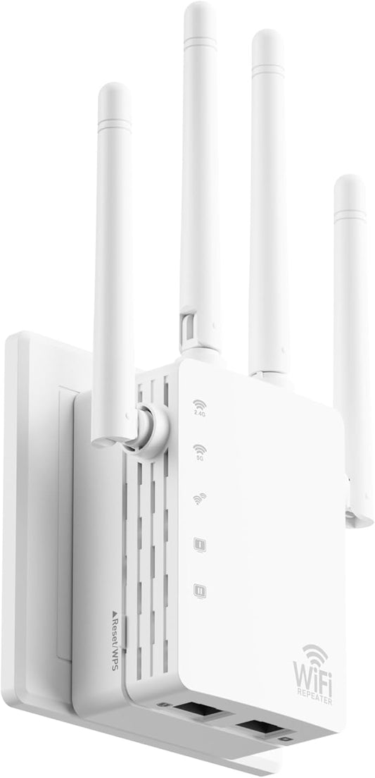 WiFi Extender, WiFi Extender Signal Booster Dual-Band AC1200Mbps 10X Faster by BREGINELLC