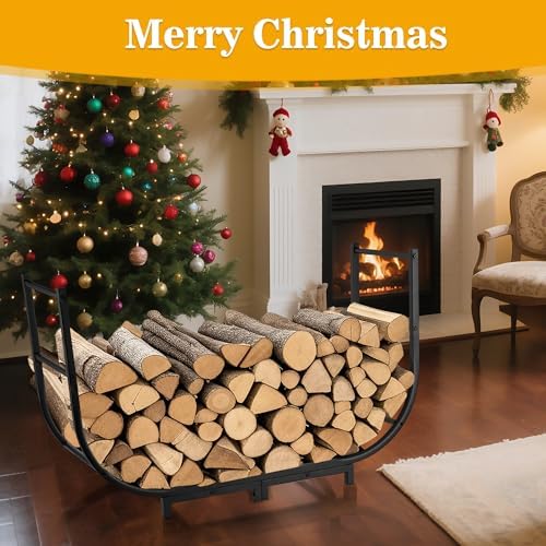 facka 40 inch firewood rack outdoor with cover on a desk or shelf