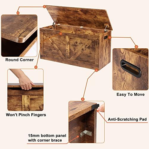 timberer 39.4" storage chest, wooden storage bench, large, package contents