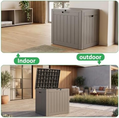 patiozen 40 gallon deck box, outdoor storage box on a desk or shelf