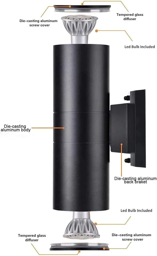 rosykite Dusk to Dawn Outdoor Wall Lighting, Double Up Down Aluminum Waterproof - Image 5