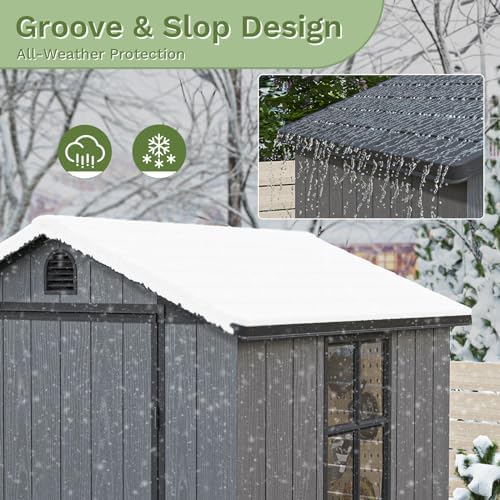 patiowell 4 x 4 ft plastic outdoor storage, side view