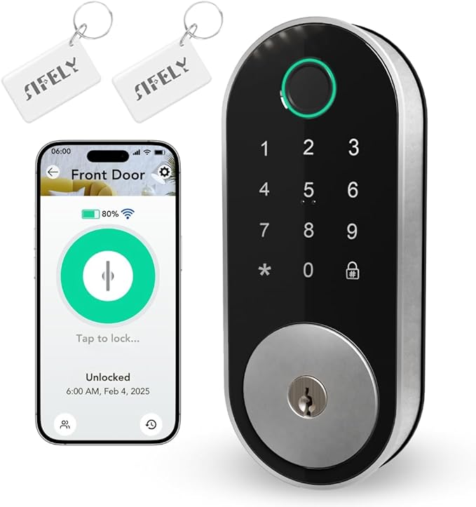 Built-in WiFi Fingerprint Smart Deadbolt by SifelySmartLocks