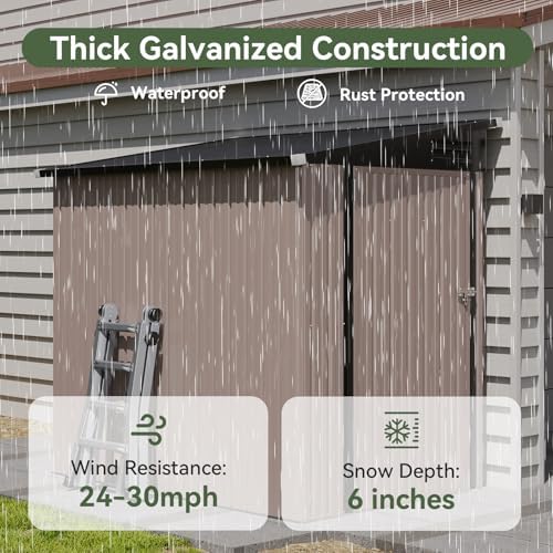 aoxun 6' x 4' lean to shed outdoor showing dimensions