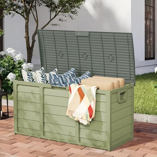 75 gallon outdoor deck box - heavy duty shown in use