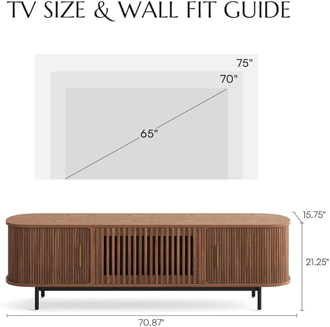POVISON Mid Century Modern TV Stand - Image 5