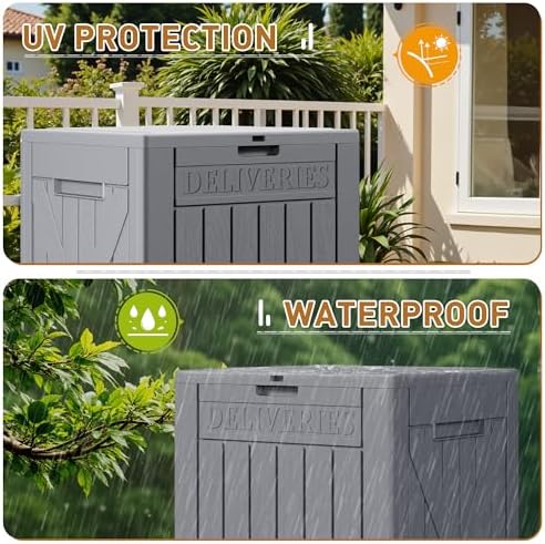 devoko 48 gallon package delivery box outdoor secure showing dimensions